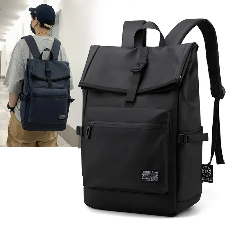 16 Inch Oxford Outdoor Leisure Travel Waterproof Lightweight Backpack Commuter School Bag(Dark Gray)