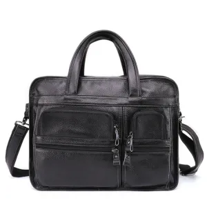 9913 Casual Men Singer-shoulder Messenger Briefcase 15.6 Inch Business Handbag(Black)