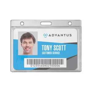 Advantus Rigid Badge Holder, Horizontal, 3.38 in. x 2.125 in., 25/PK