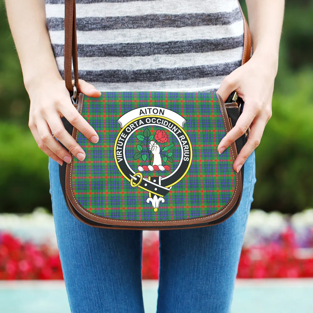 Aiton Tartan Saddle Bag with Family Crest