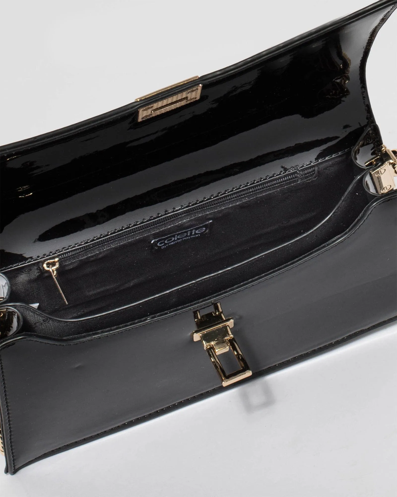 Alana Lock Black Shoulder Bag