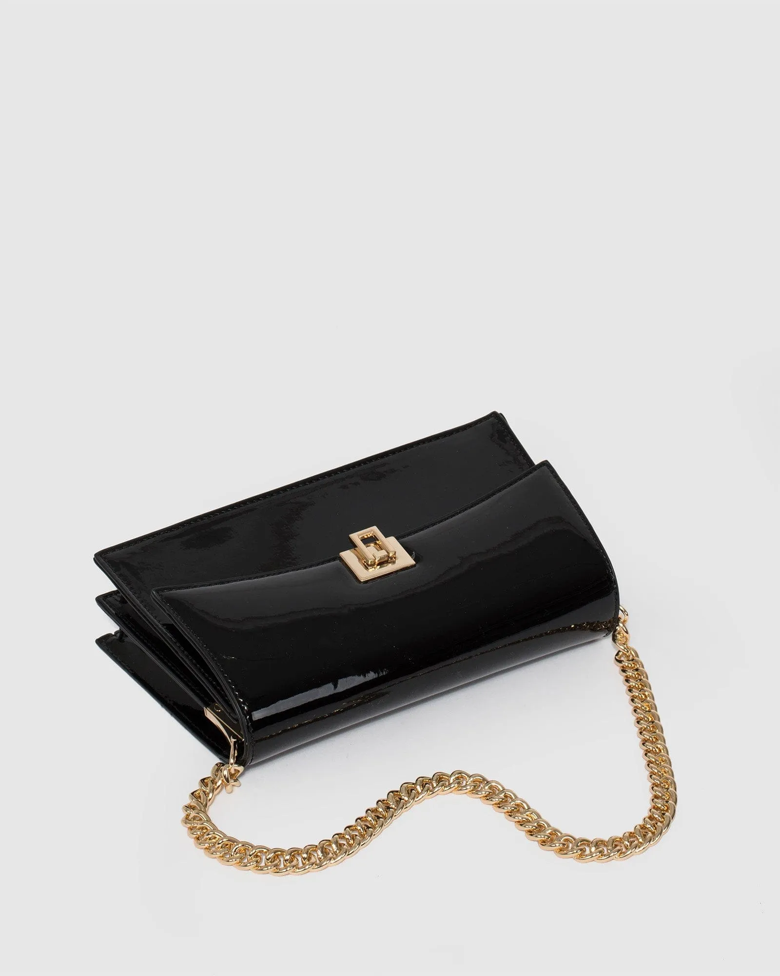 Alana Lock Black Shoulder Bag