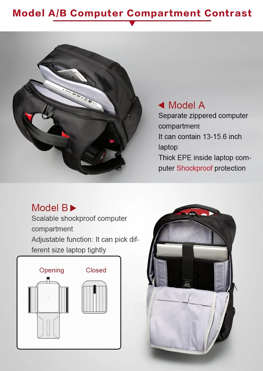 Anti theft Backpack  with External USB Charge