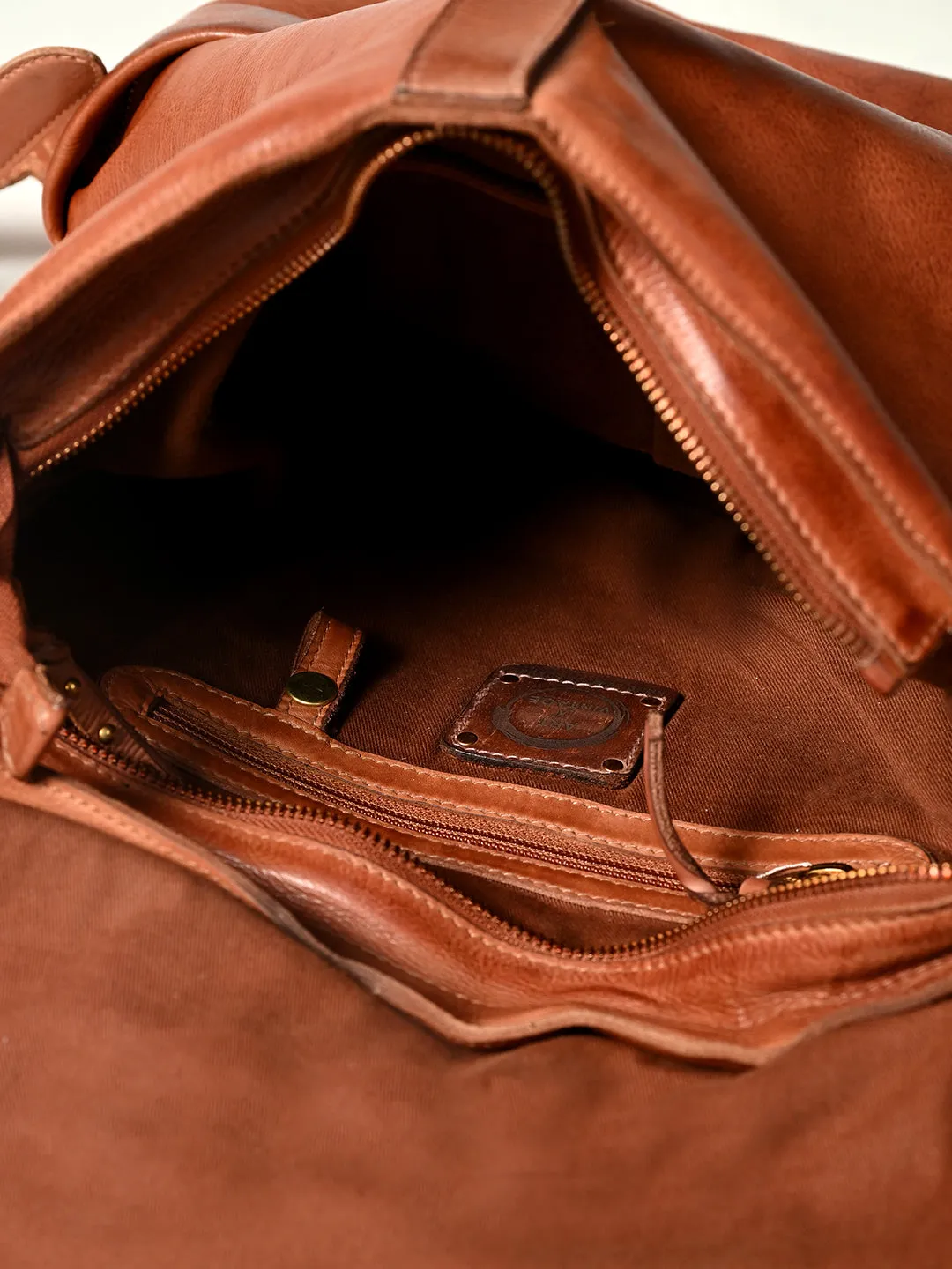 Art N Vintage James : Real Leather Tan Backpack