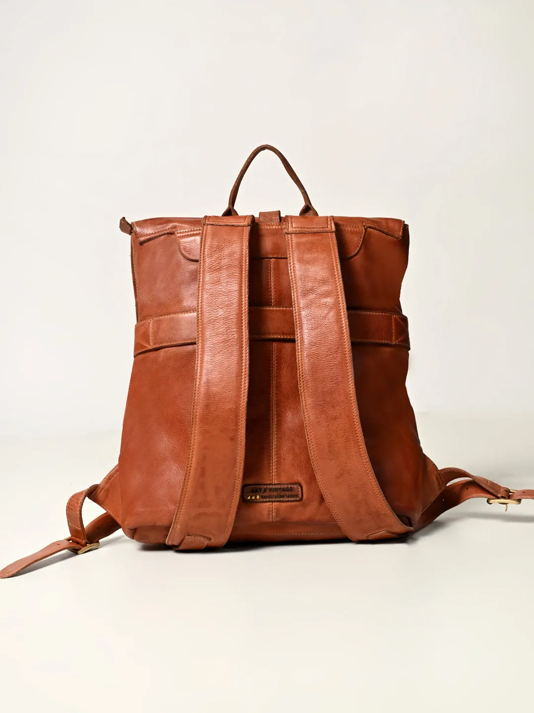 Art N Vintage James : Real Leather Tan Backpack