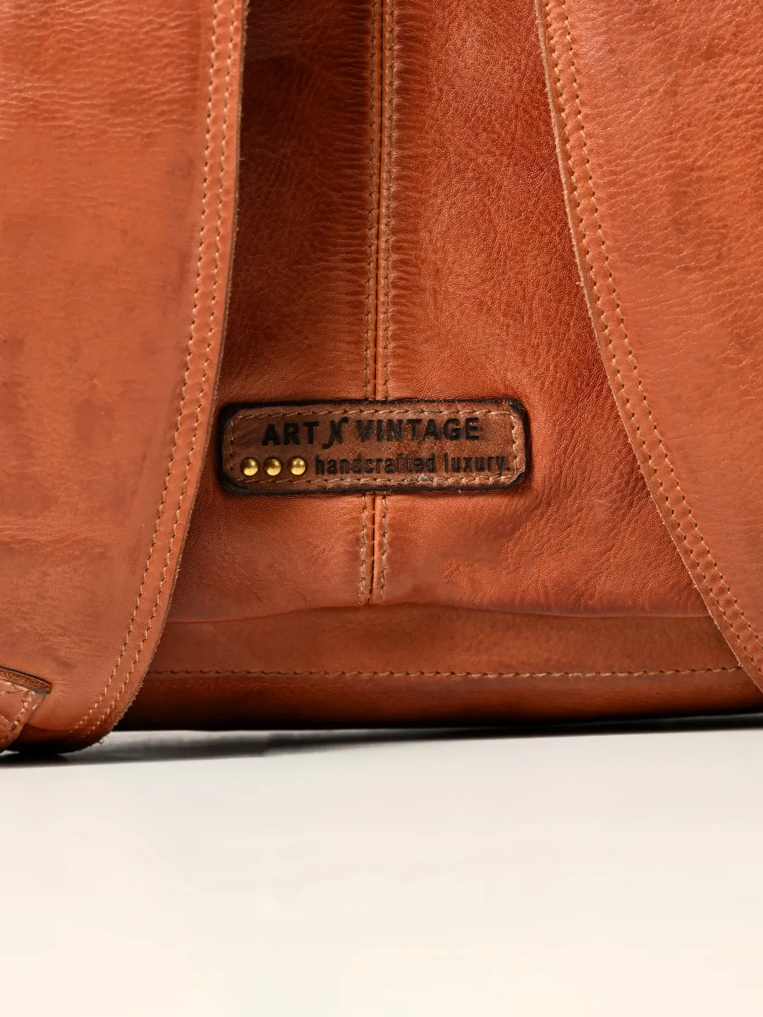 Art N Vintage James : Real Leather Tan Backpack