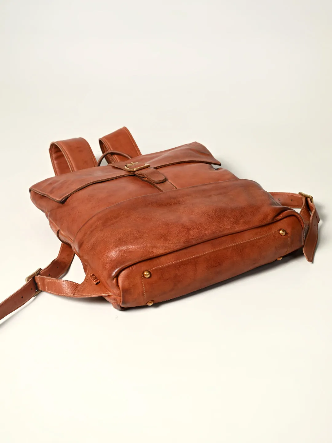 Art N Vintage James : Real Leather Tan Backpack