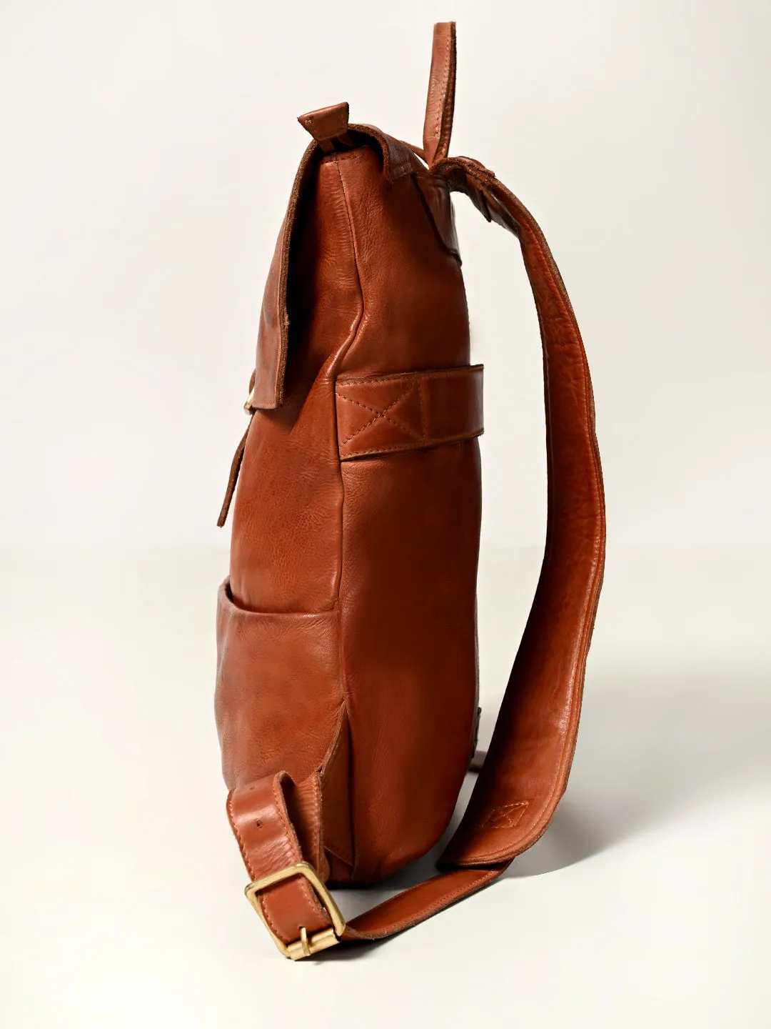 Art N Vintage James : Real Leather Tan Backpack