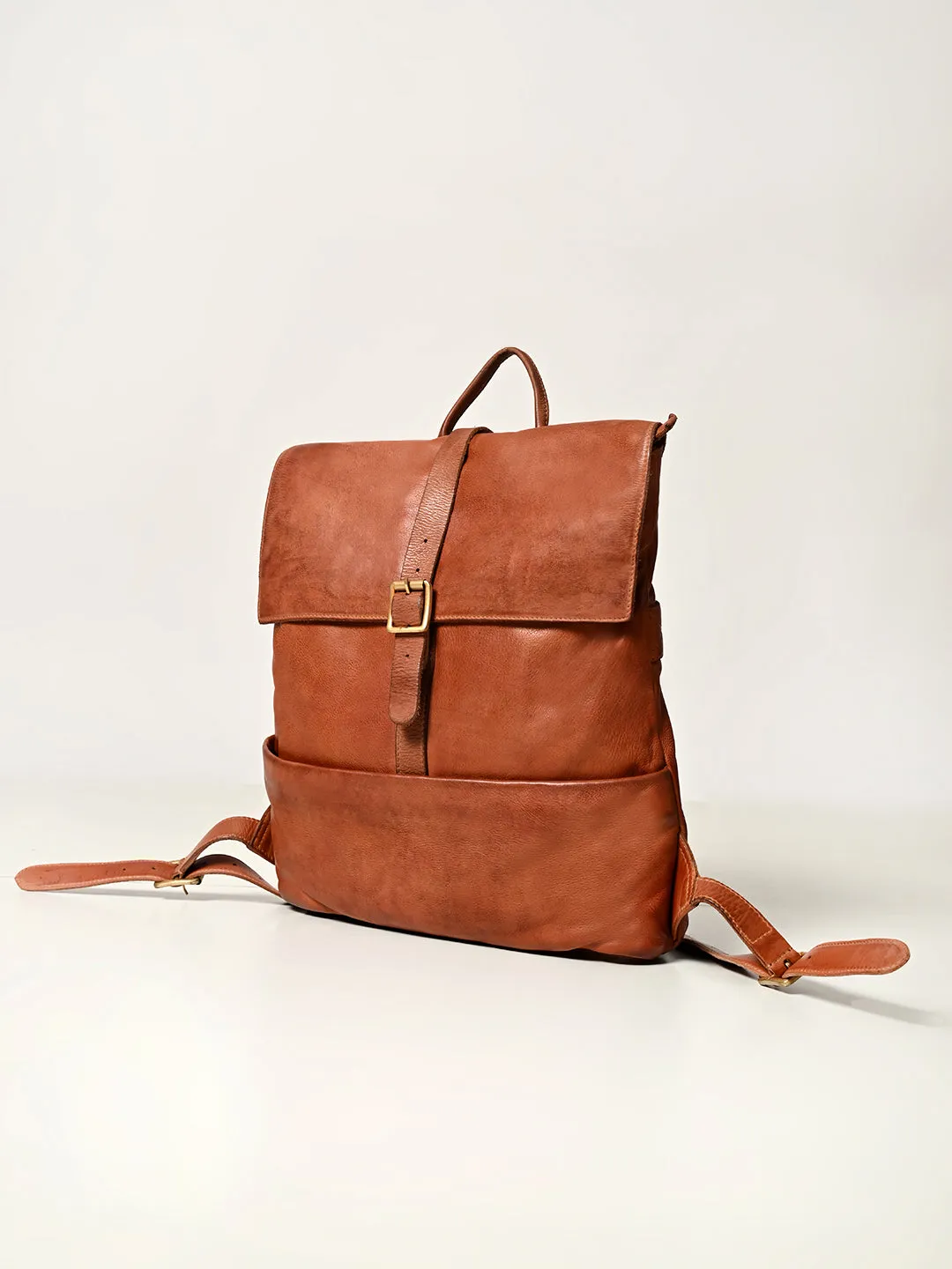 Art N Vintage James : Real Leather Tan Backpack