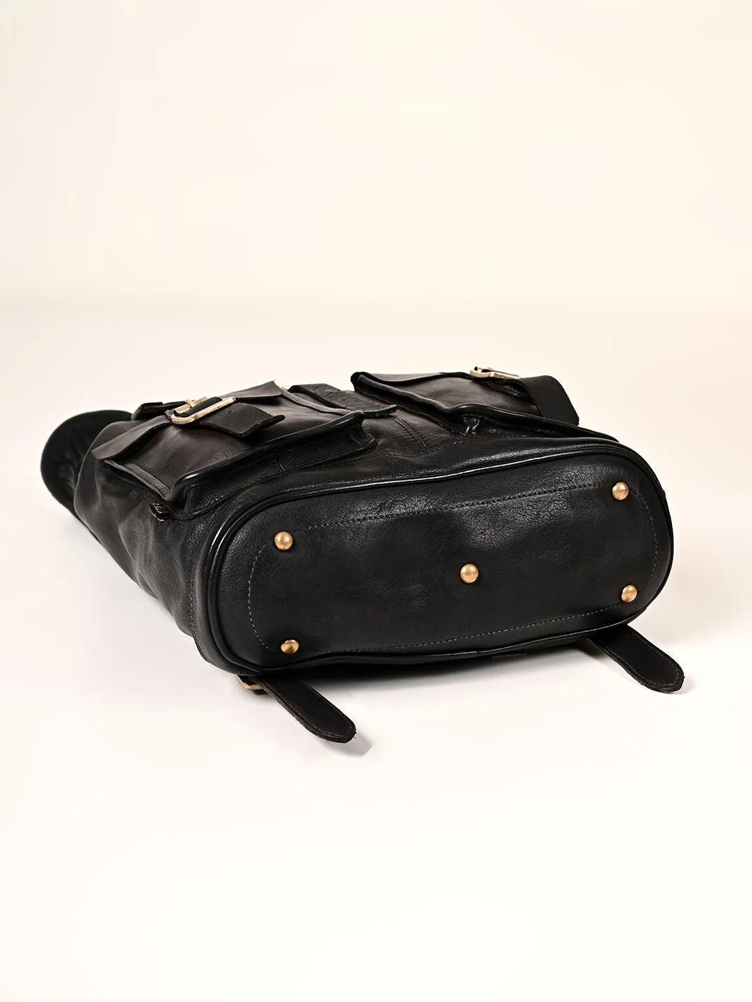 Art N Vintage Samba : Real Leather Black Backpack