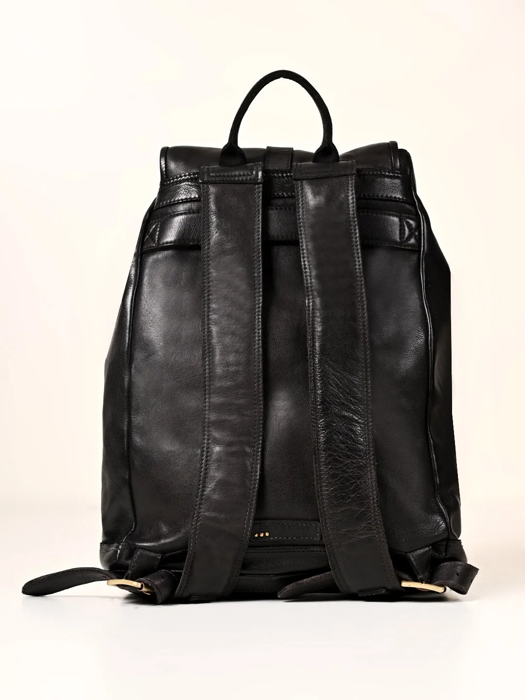 Art N Vintage Samba : Real Leather Black Backpack