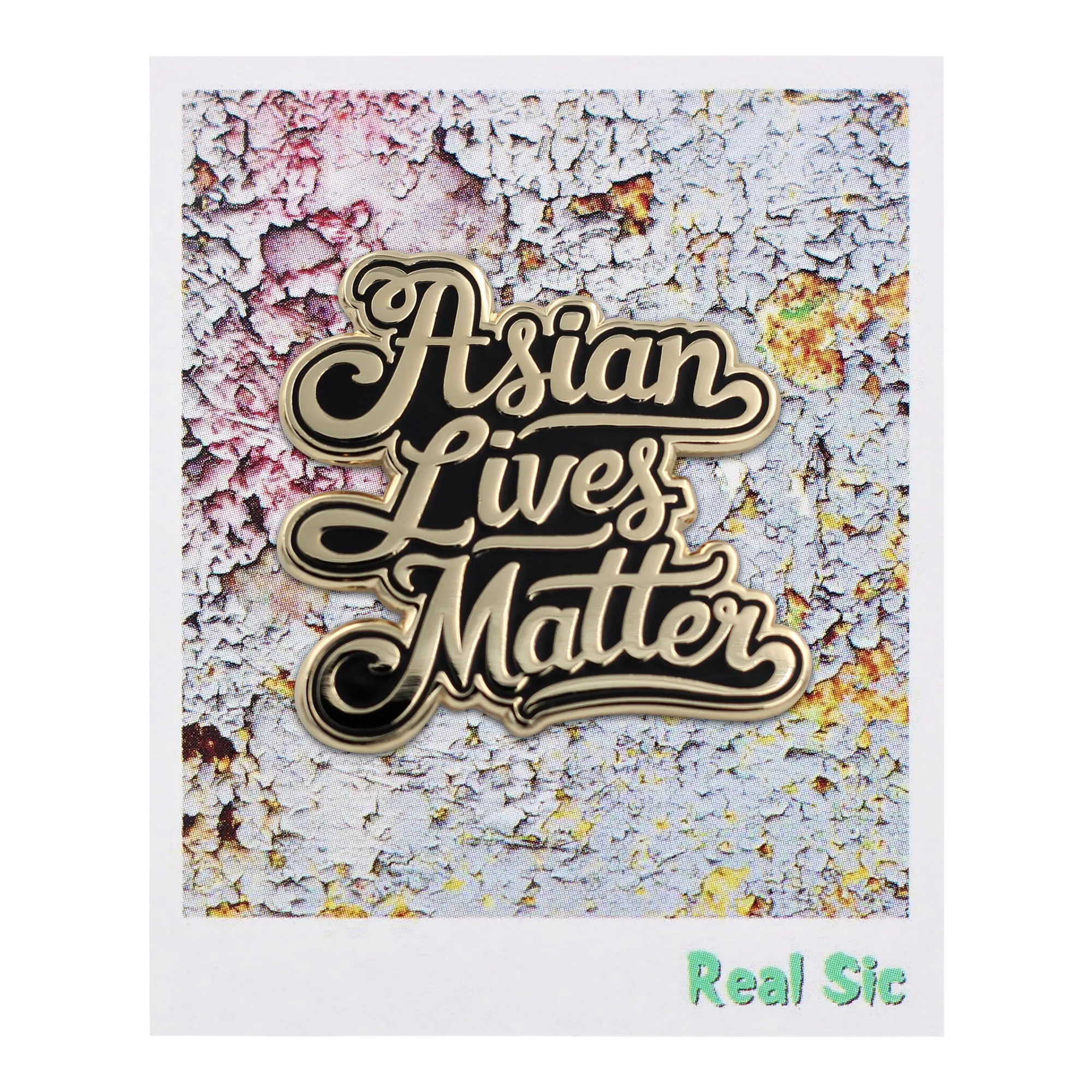 Asian Lives Matter Enamel Pin - Black and Gold Lapel Pins