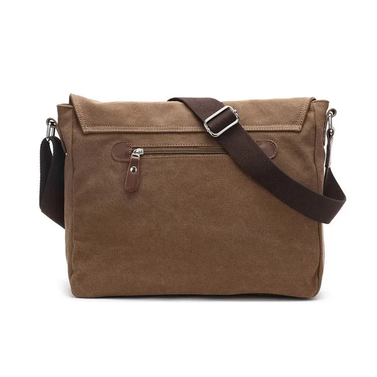 AUGUR 8501 Men Casual Canvas Shoulder Messenger Crossby Bag(Coffee)