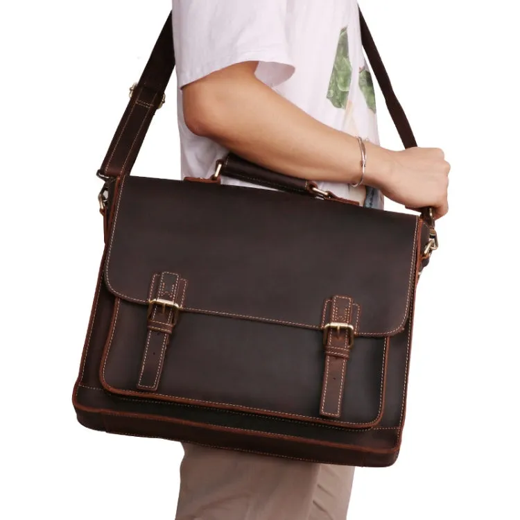 B515 Men 15.6 Inch Business Briefcase Multi-Function Laptop Bag(Dark Coffee)