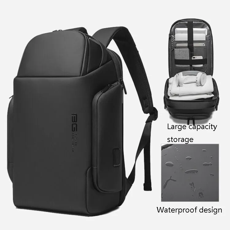 BANGE BG-7277 Business Large Capacity Backpack Men Waterproof Travel Computer Backpack(Black)