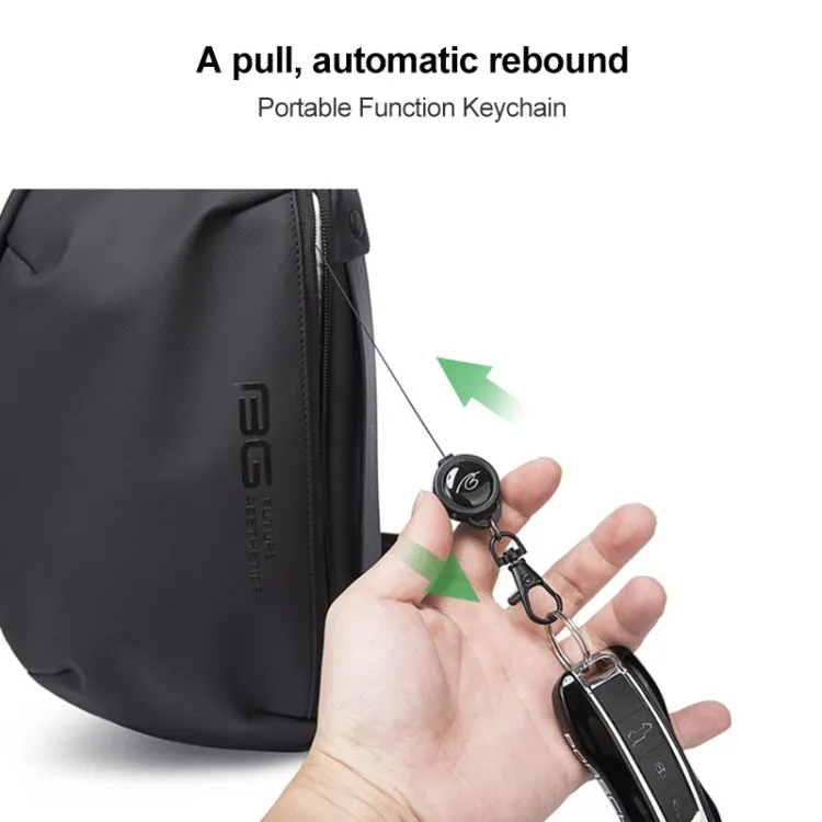 Bange BG-7306 Men Epithelium Coating Waterproof Crossbody Chest Bag with USB Port, Size: 34 x 19 x 6cm(Black)