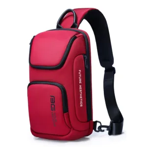 Bange BG-7565 Men Oxford Cloth Waterproof Anti-theft Crossbody Chest Bag, Size: 34 x 17.5 x 11cm(Red)