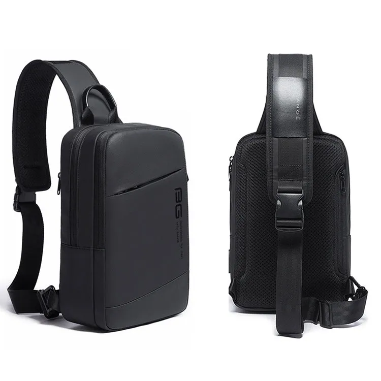 BANGE Fashion Outdoor Sports USB Leisure Shoulder Bag Men Chest Bag(Black)