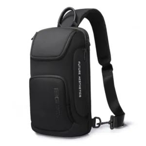 Bange Men Business Chest Bag Light Performance Crossbody Bag(Black)