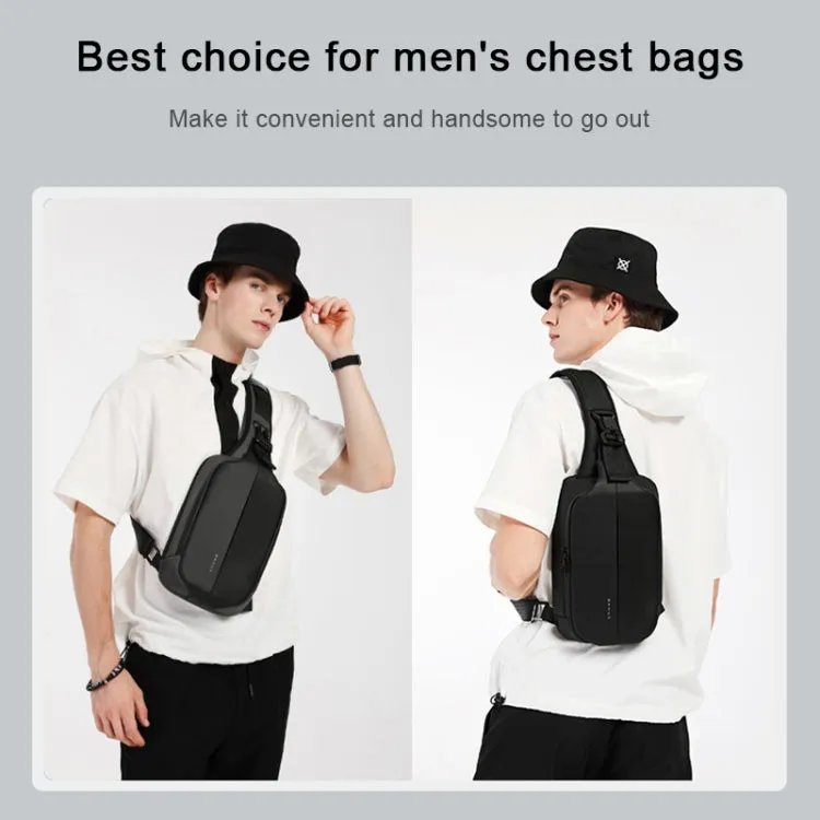 BANGE Men Fashion Men Chest Bag Outdoor Leisure Messenger Bag Waterproof Shoulder Bag (Black)