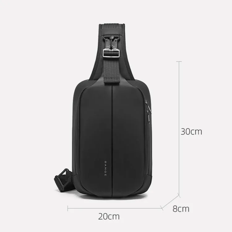 BANGE Men Fashion Men Chest Bag Outdoor Leisure Messenger Bag Waterproof Shoulder Bag (Black)