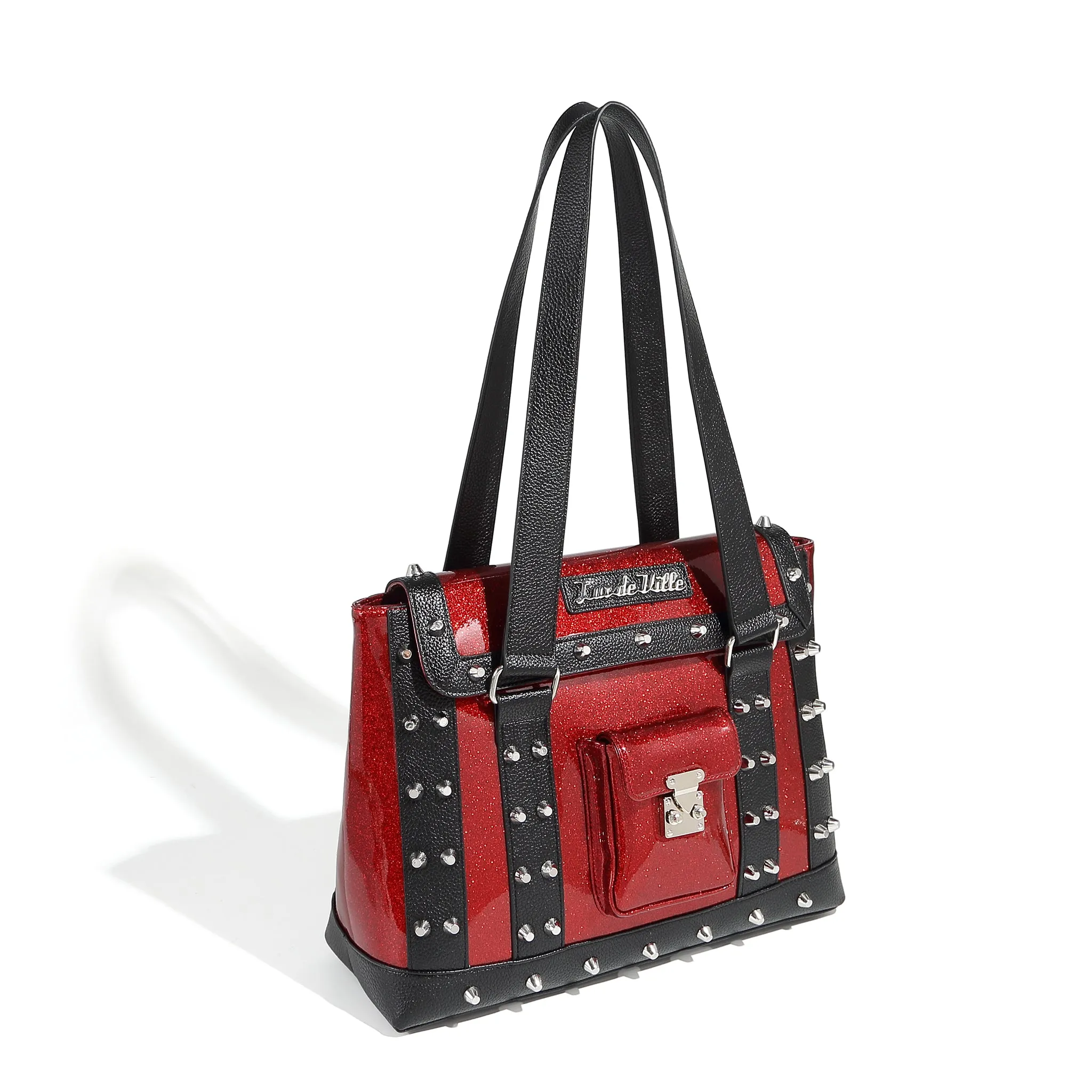 Black and Red Rum Sparkle Weekender Tote Medium