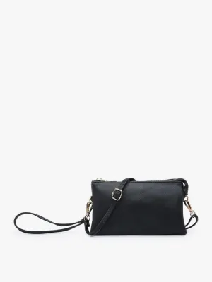 Black Tri-Zip Crossbody/Wristlet