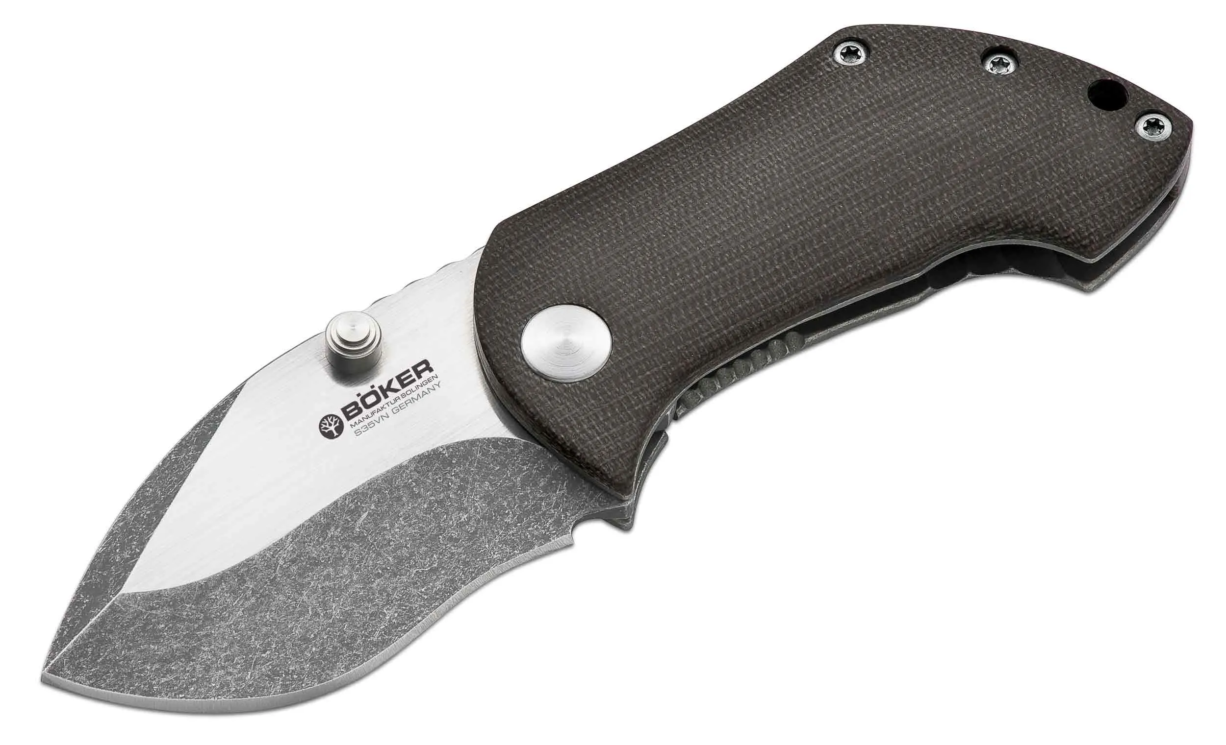 Boker Black Wood Pipsqueak 110623 Micarta Handles Folding Knife