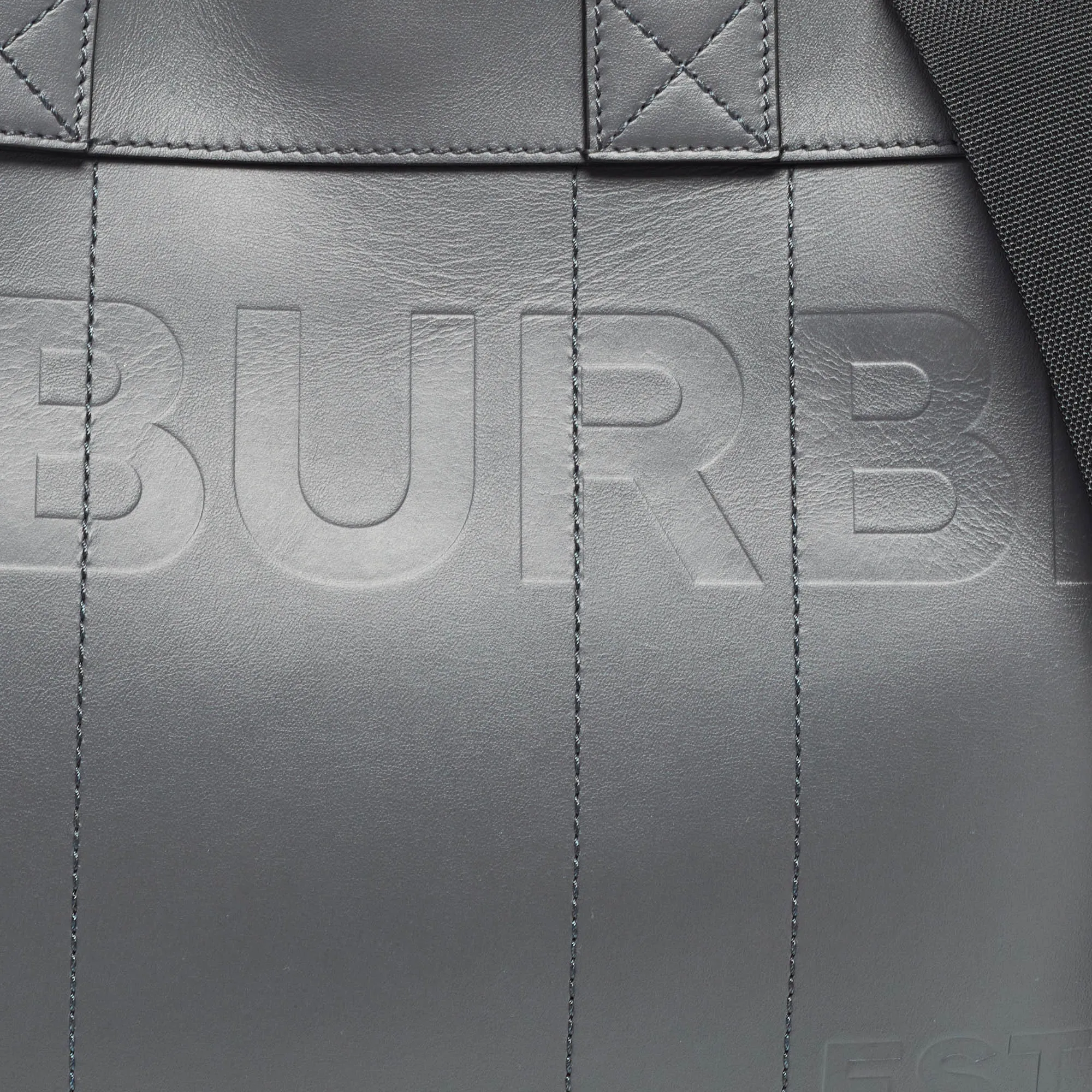 BURBERRY Ash Grey Leather Ormond Tote