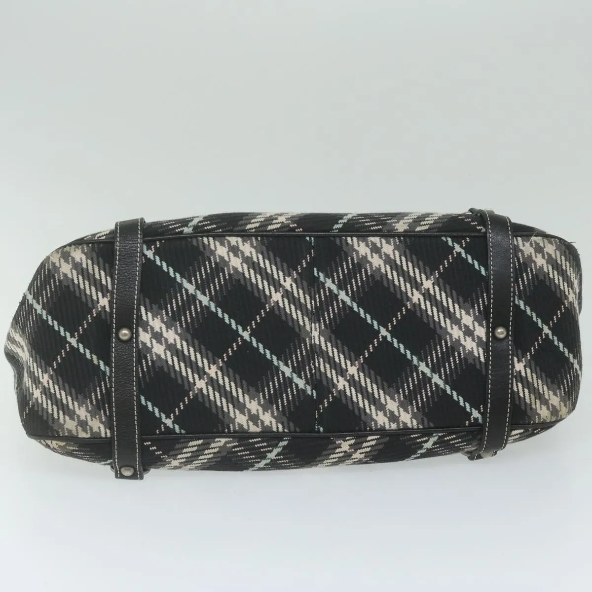 BURBERRY Nova Check Blue Label Tote Bag Canvas Black  hk1018