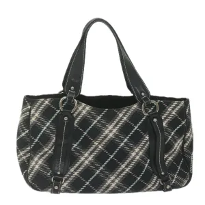 BURBERRY Nova Check Blue Label Tote Bag Canvas Black  hk1018