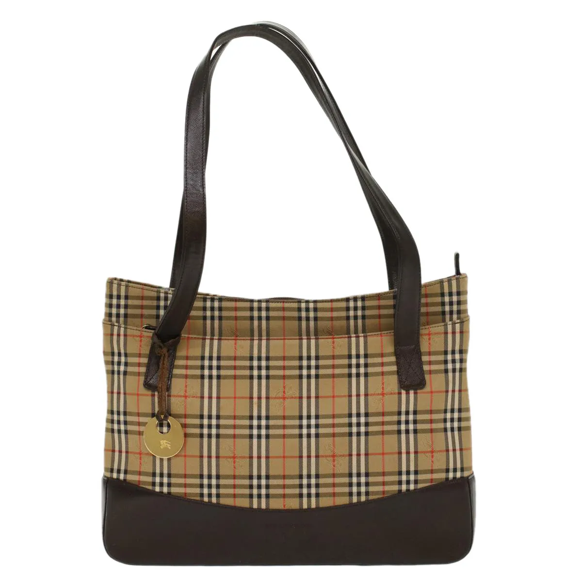 BURBERRY Nova Check Shoulder Bag Canvas Beige Brown  hk811