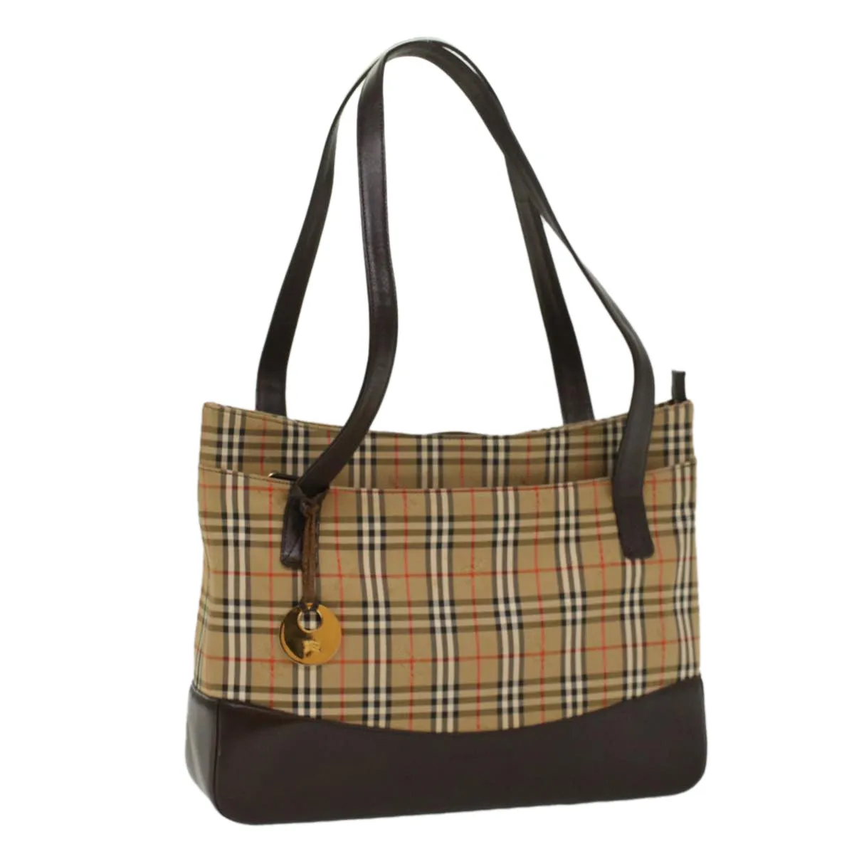 BURBERRY Nova Check Shoulder Bag Canvas Beige Brown  hk811