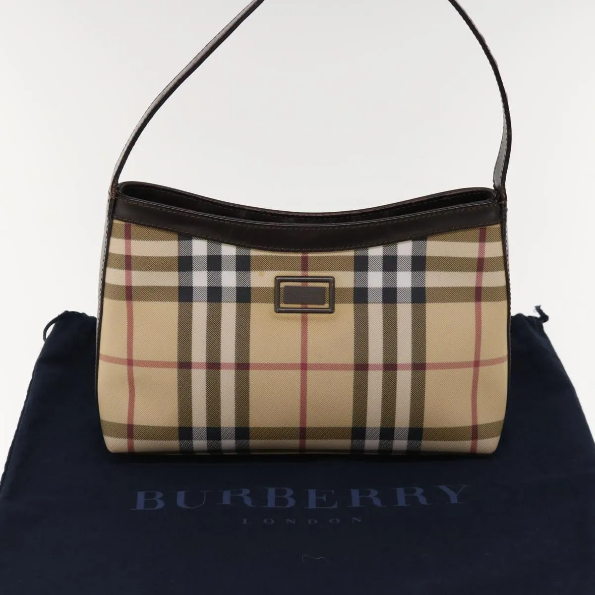 BURBERRY Nova Check Shoulder Bag PVC Beige Brown  yk10295