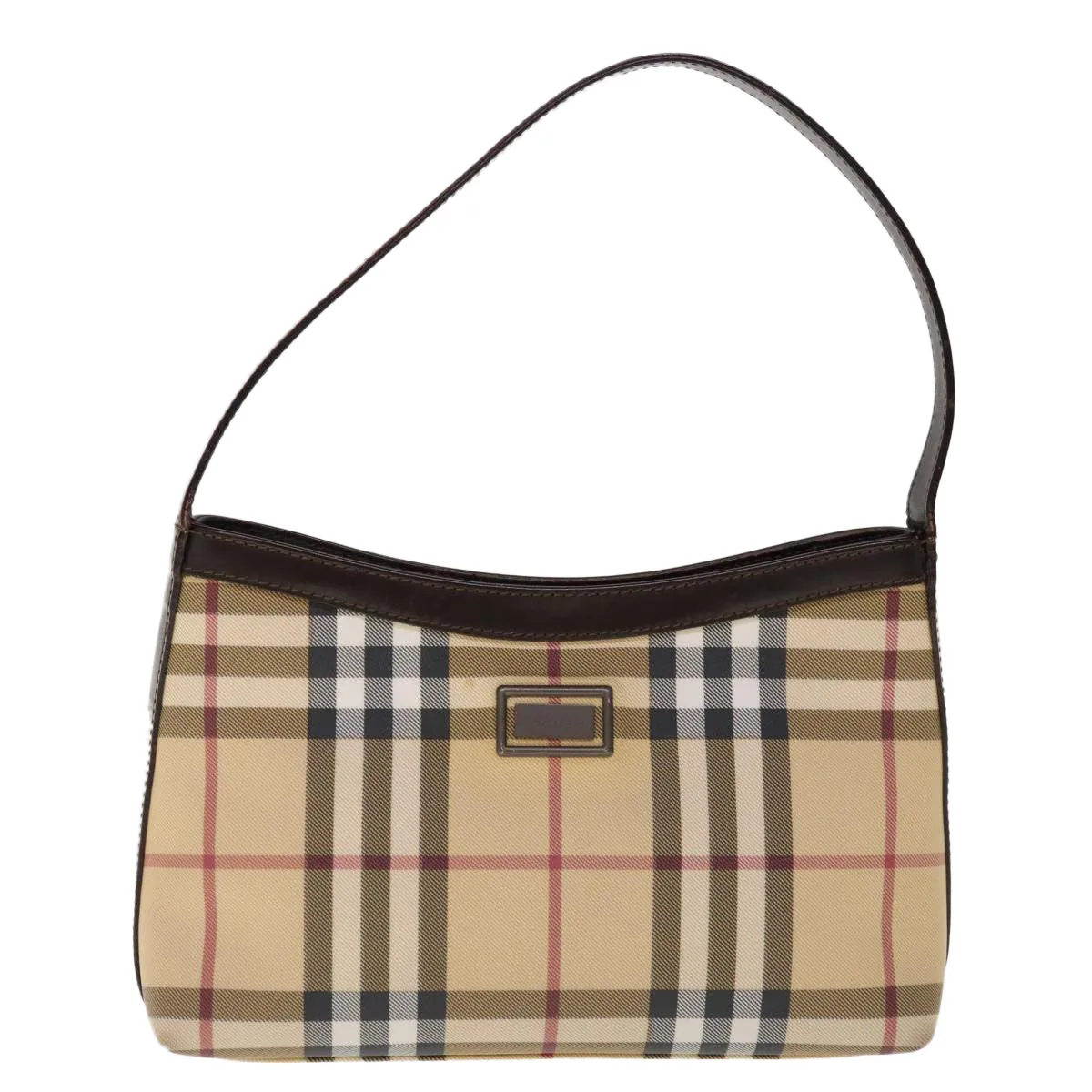 BURBERRY Nova Check Shoulder Bag PVC Beige Brown  yk10295