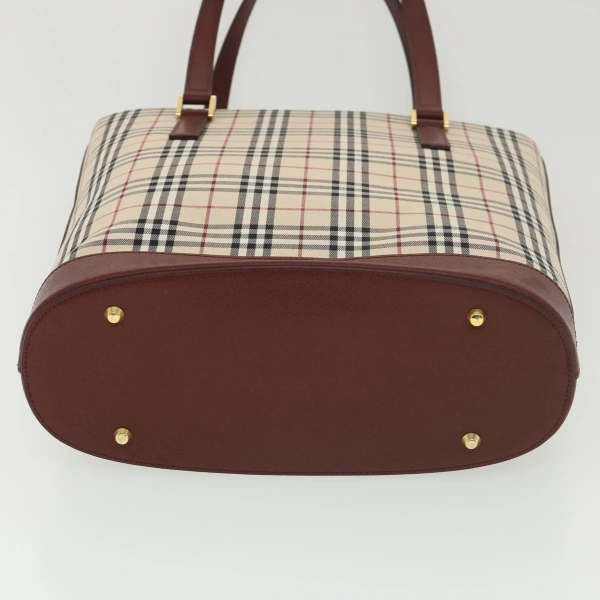 BURBERRY Nova Check Tote Bag Nylon Beige  yk6343