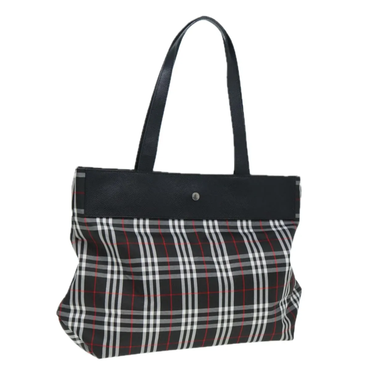 BURBERRY Nova Check Tote Bag Nylon Black Silver  ti1963