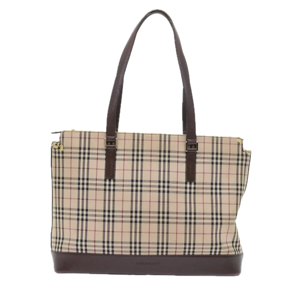 BURBERRY Nova Check Tote Bag Nylon Canvas Beige  56398