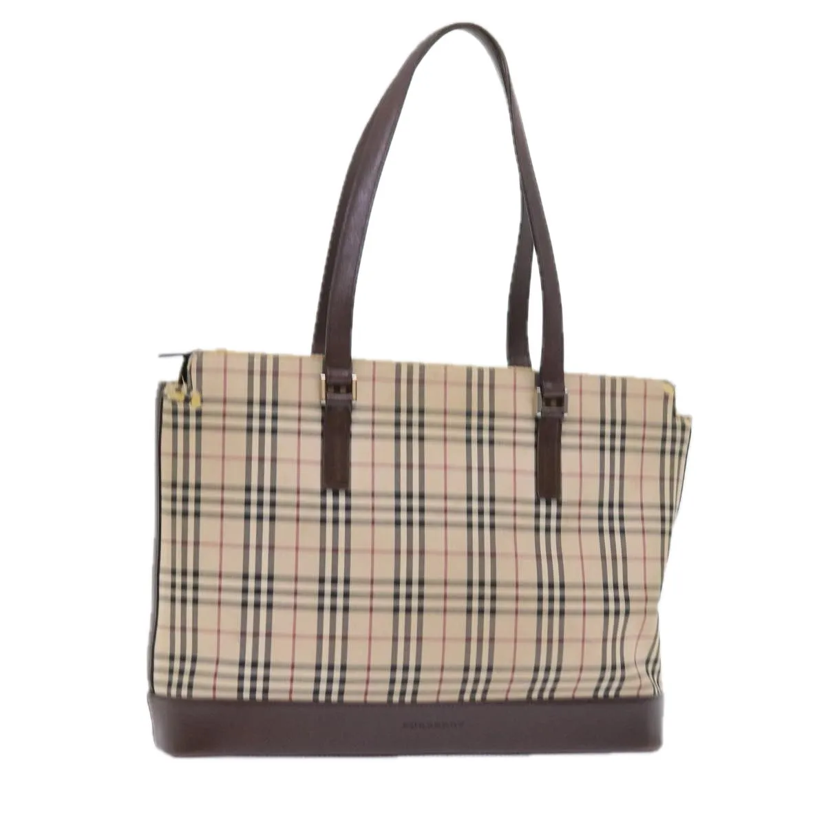 BURBERRY Nova Check Tote Bag Nylon Canvas Beige  56398