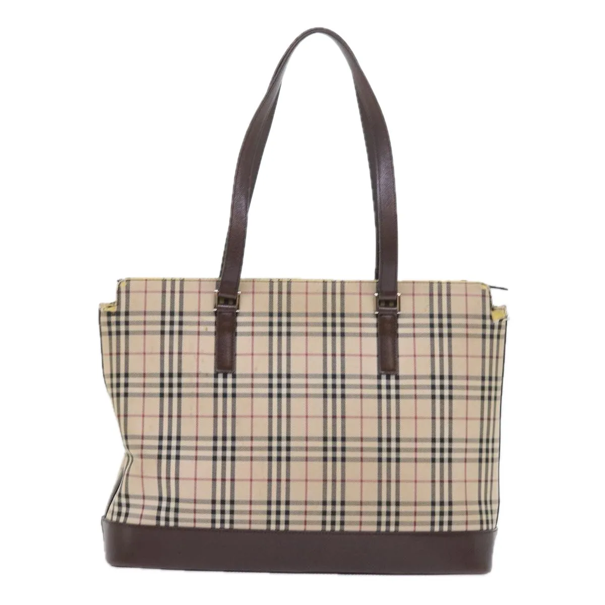 BURBERRY Nova Check Tote Bag Nylon Canvas Beige  56398