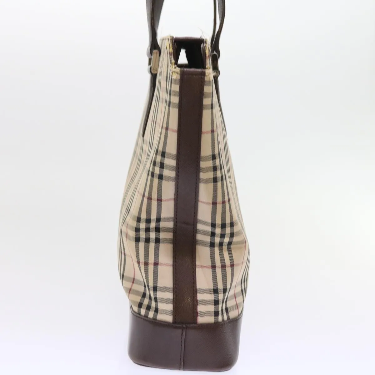 BURBERRY Nova Check Tote Bag Nylon Canvas Beige  56398