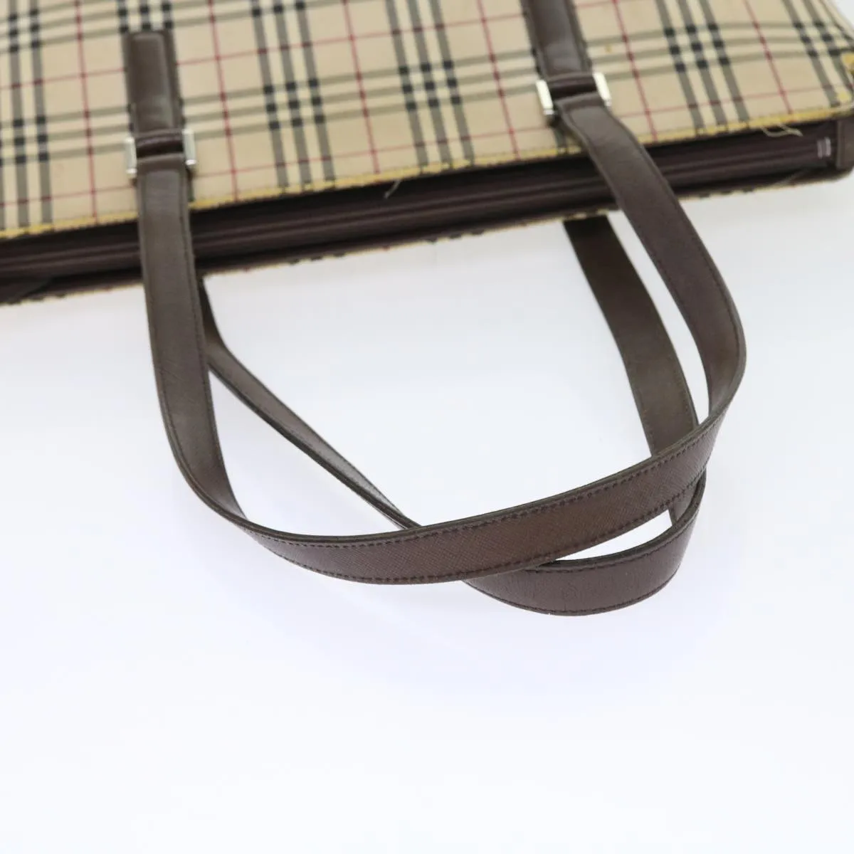 BURBERRY Nova Check Tote Bag Nylon Canvas Beige  56398