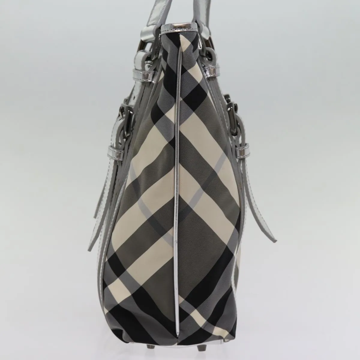 BURBERRY Nova Check Tote Bag Nylon Gray  77008