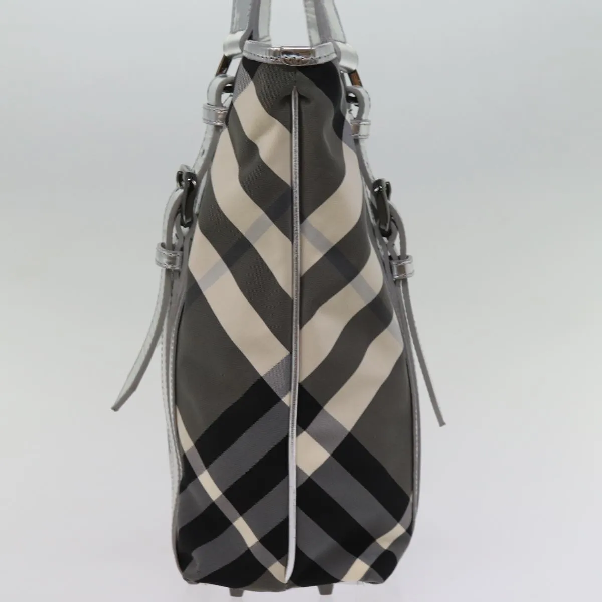 BURBERRY Nova Check Tote Bag Nylon Gray  77008