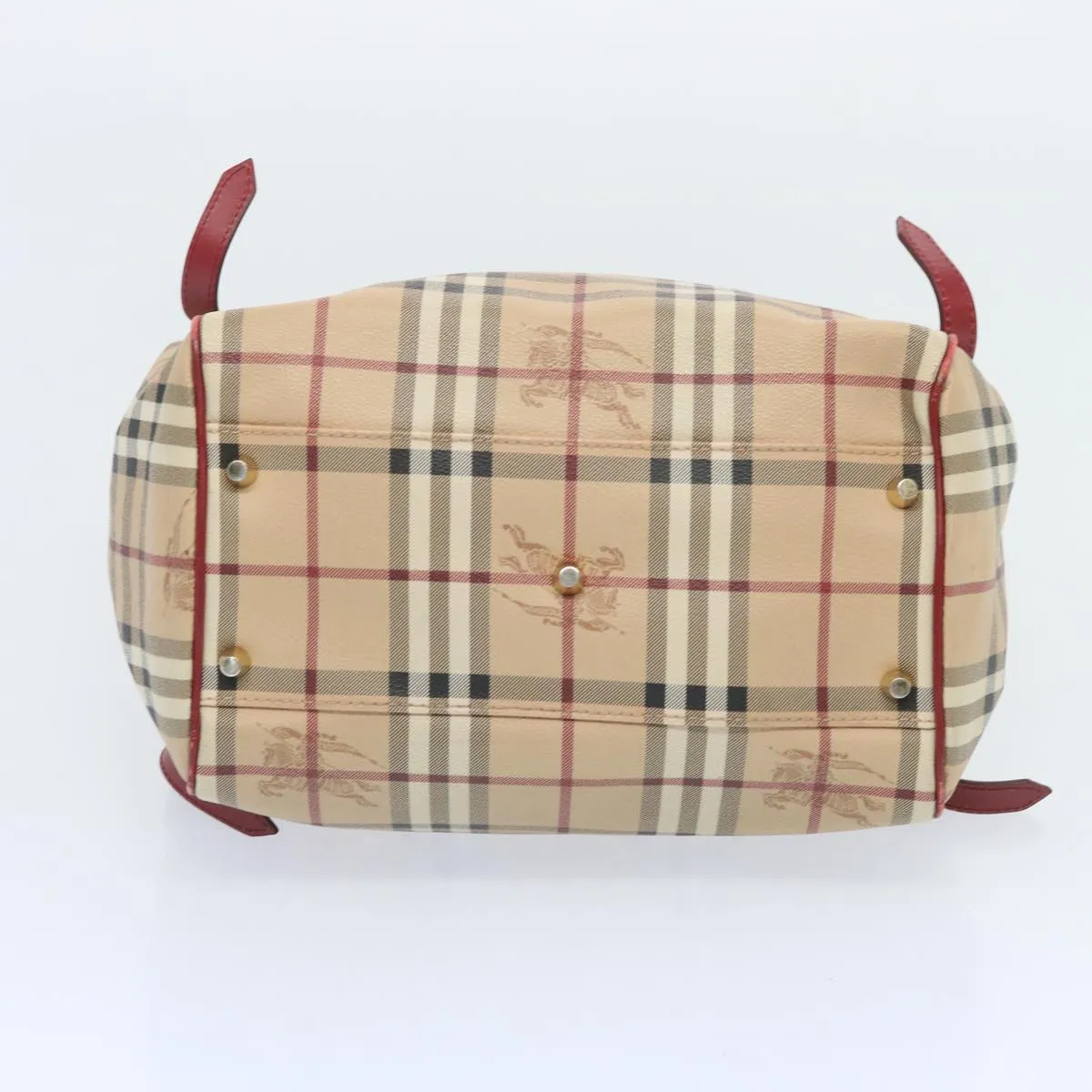 BURBERRY Nova Check Tote Bag PVC Beige Red  66734