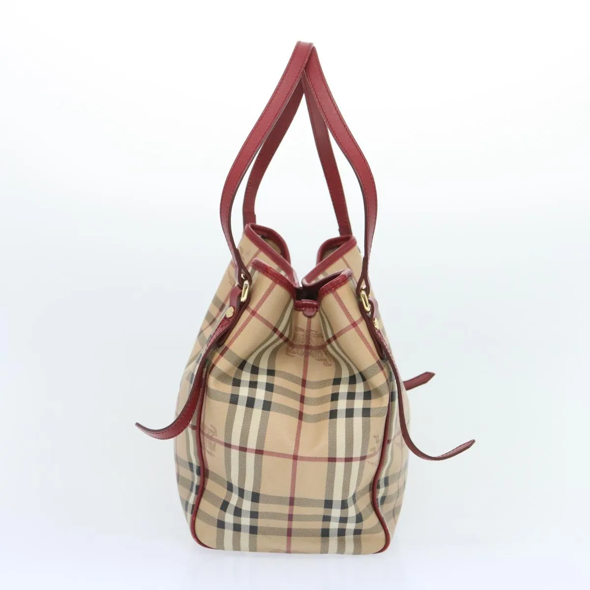 BURBERRY Nova Check Tote Bag PVC Beige Red  66734