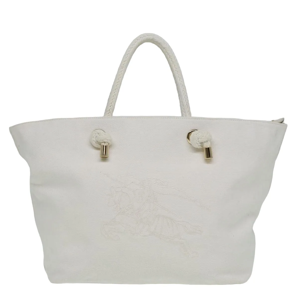 BURBERRY Tote Bag Canvas White  81965