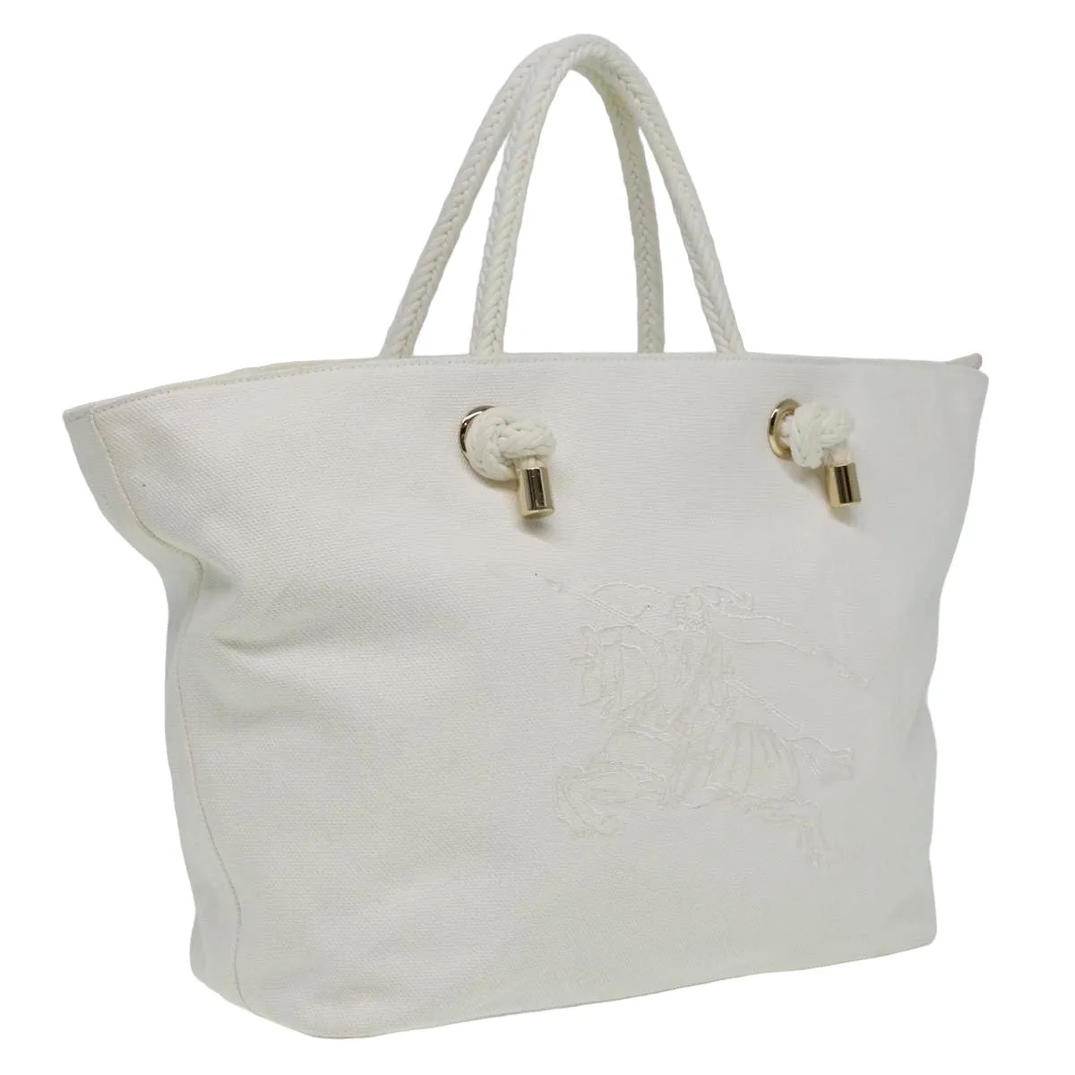 BURBERRY Tote Bag Canvas White  81965