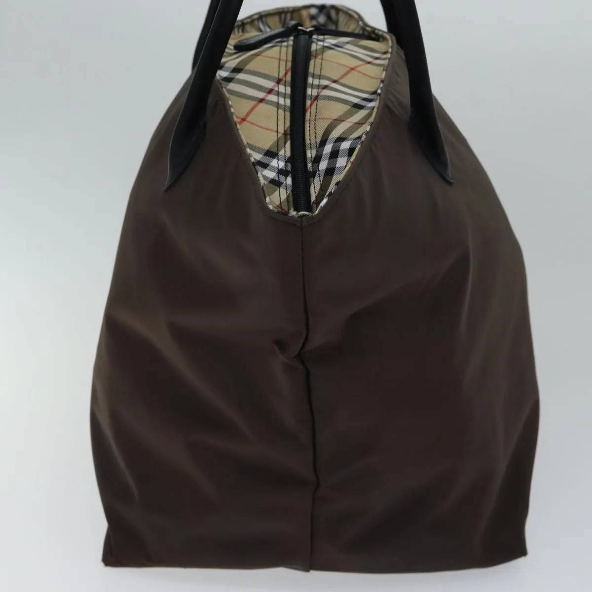 BURBERRYSs Nova Check Blue Label Tote Bag Nylon Brown  bs13863