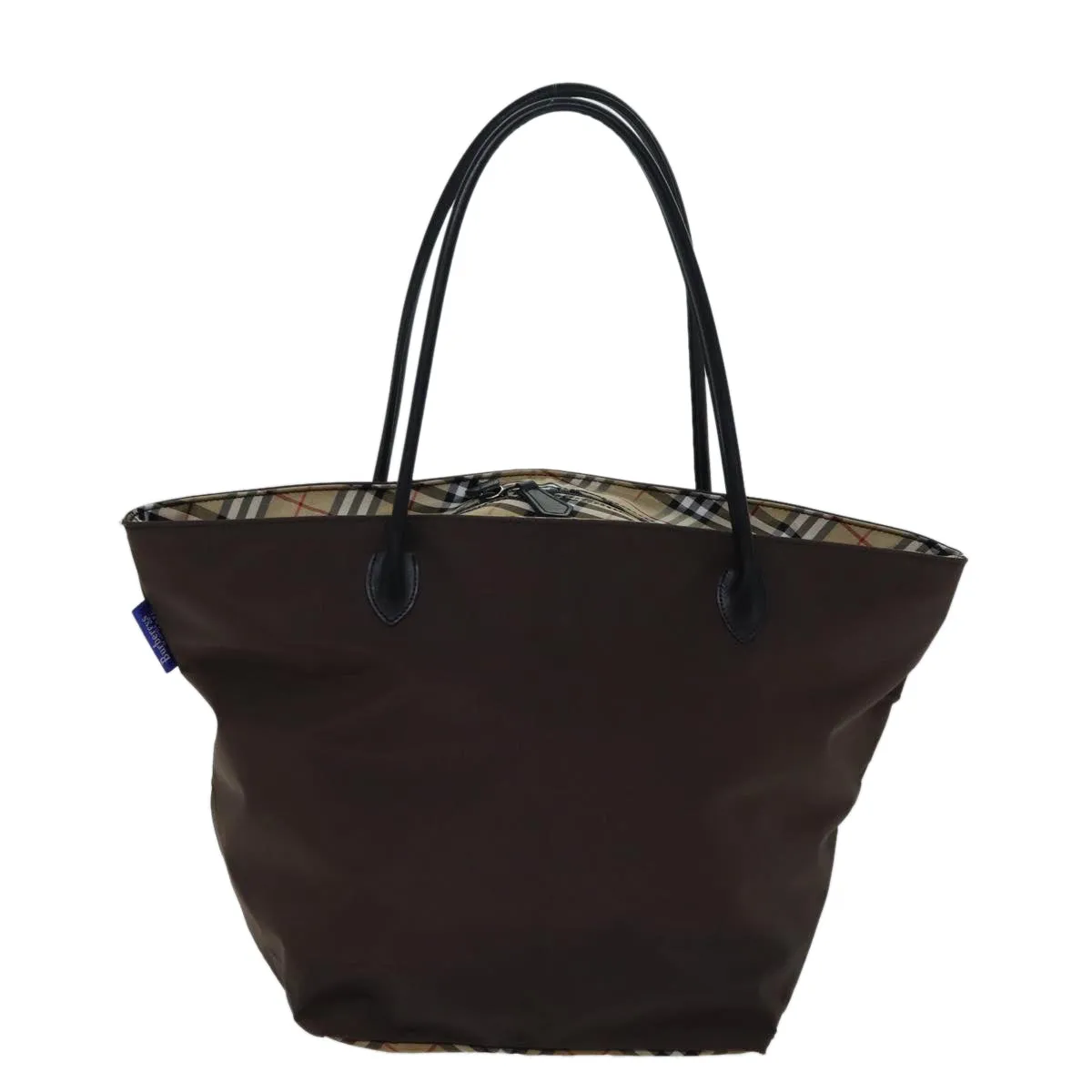 BURBERRYSs Nova Check Blue Label Tote Bag Nylon Brown  bs13863